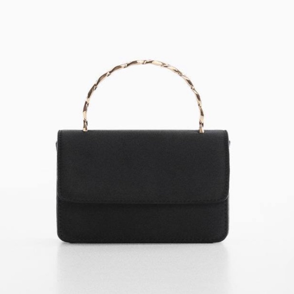 🥭 Mango satin black mini bag with top handle - Picture 3 of 9